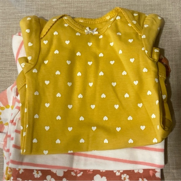 Baby Carter's 5-Pack Short-Sleeve Floral Stripe Heart Dots Bodysuits - Picture 6 of 12